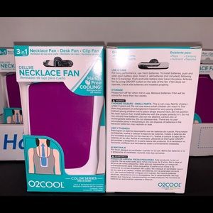 ⭐️O2COOL Necklace Fan Deluxe Personal Purp (1 Fan)